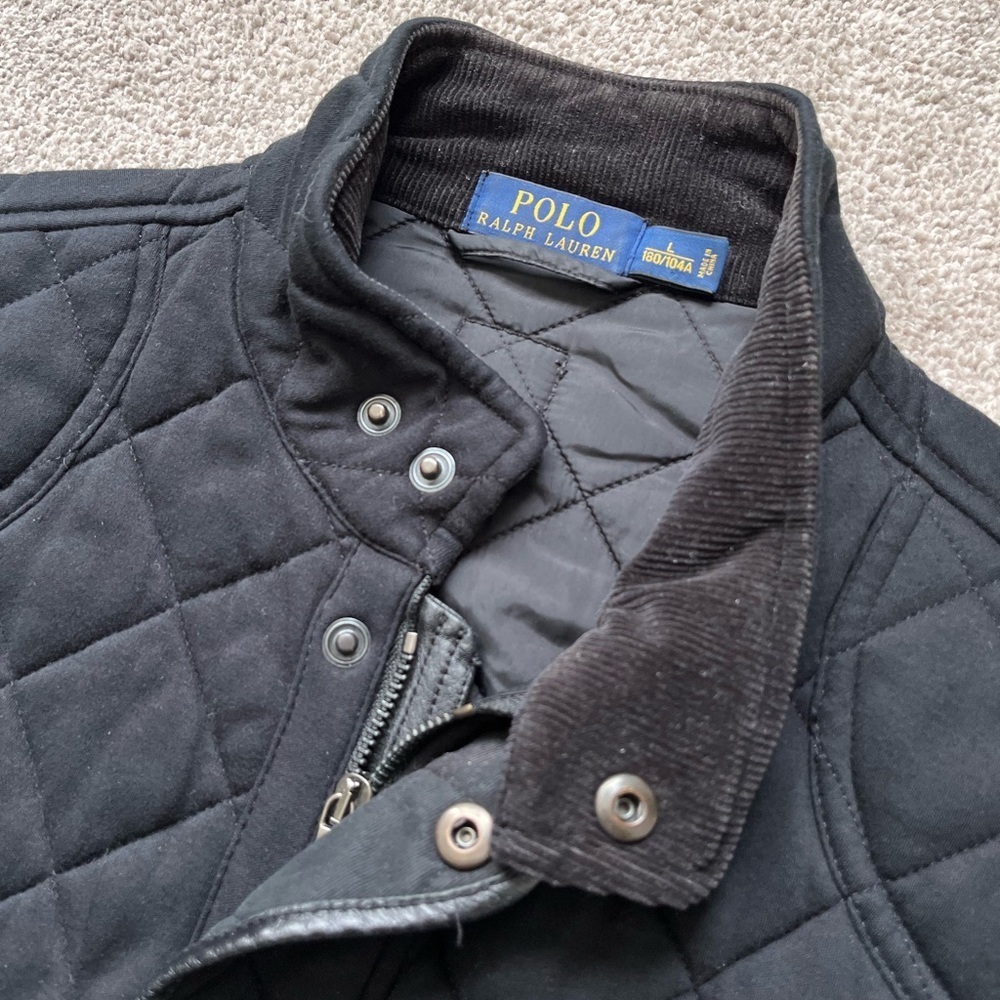 VTG Rare Polo Ralph Lauren Iconic Quilted Black Watch Outdoor Vest Size Large